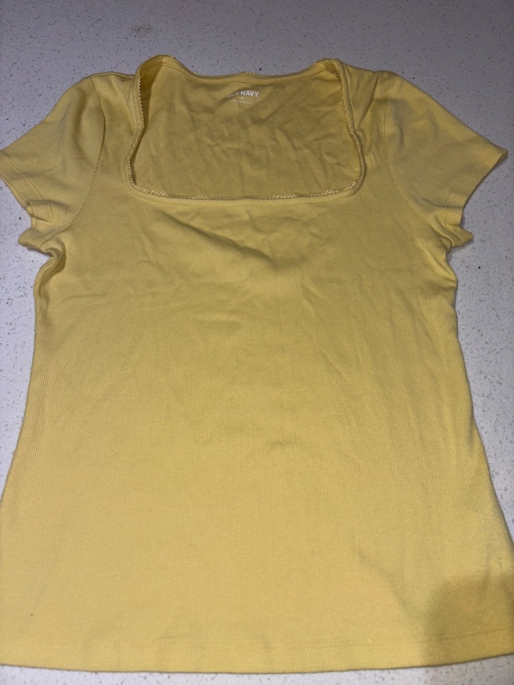Old Navy Yellow Square-Neck Short Sleeve Tee